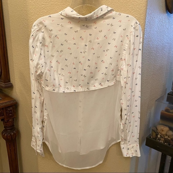 NWT~ABERCROMBIE Kids Butterfly Print Sheer Back Top Size L/14 - Picture 5 of 11